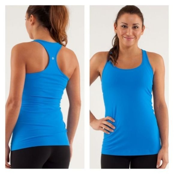 Lululemon Tops - Lululemon Blue Stretchy Reversible Athletic Racerback Tank Top